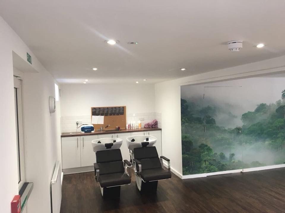 Salon fit-out with downlights